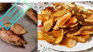 Sweet potatoes 🍠ke chips बनाने की ￼ simple recipe शकरकंदीकेचिप्सchips￼ [upl. by Alded]