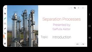 Lecture 1Introduction Separation Processes Chemical Engineering by Saiffulla [upl. by Lupe]