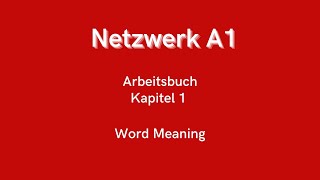 Netzwerk A1  Arbeitsbuch Kapitel 1 [upl. by Nonnad]