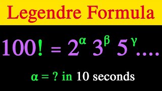 Legendres Formula  Depolignac formula [upl. by Laveen]