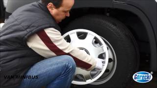 How to install WHEEL TRIMS on a VAN  MINIBUS convex Hub Caps Covers [upl. by Asim]