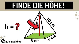 HÖHE DER PYRAMIDE berechnen  Satz des Pythagoras [upl. by Ibbor256]