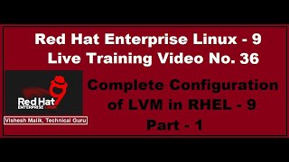 Configuration of LVM in RHEL  9 Part  1  Create PV VG LV  LVM in Linux [upl. by Cela328]