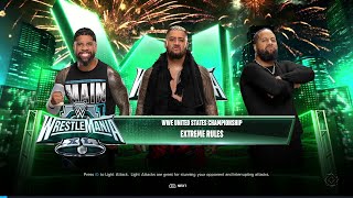 WWE 2K24 FULL MATCH — Jey Uso Vs Solo Sikoa Vs Jimmy Uso — WWE Title Match [upl. by Anyk]