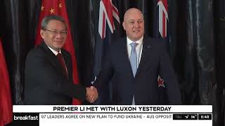 Chinas Premier visits NZ at quotcritical juncturequot in bilateral ties [upl. by Grigson191]