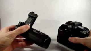 Accessories for 500DT1iKissX3 Canon EPEX15II Eye Peice Extender amp BGE5 Battery Grip [upl. by Fariss]