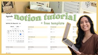 how to use notion 💻💡 notion setup tutorial  free template [upl. by Hacissej]