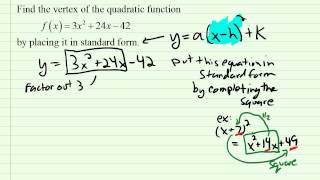 Find the vertex by completing the square [upl. by Allis200]