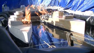 Cardboard Ship Burning And Sinking Battleship Octavia Blake Versus Battleship Lila Tournay [upl. by Phyllida130]