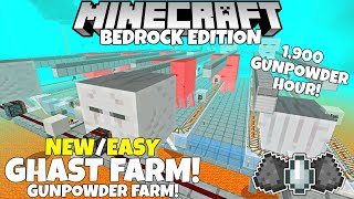 Minecraft Bedrock NEW Ghast Farm Tutorial 1900 GunpowderHour MCPE Xbox Ps4 PC Switch [upl. by Inahpit]