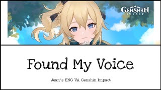 Jean ENG VA singing  Found My Voice  Genshin Impact Lyrics [upl. by Magulac37]