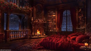 Heavy Thunderstrom and Rain in this Cozy Castle Room Haven For Deep Sleep [upl. by Rosette244]