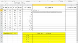 008  Excel 2010 Uygulama örneği Sınıf Başarısı 1 [upl. by Rosette888]