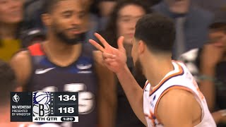 Devin Booker taunts Mikal Bridges with his celebration in his face after dagger 3 😂 [upl. by Selim]