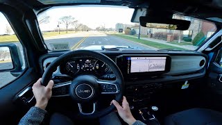 2024 Jeep Wrangler Sahara 4Xe  POV Walkaround Test Drive and Test Course ASMR [upl. by Doak]