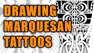 Drawing a Marquesan forearm tattoo with mixed Maori patterns [upl. by Nygem199]