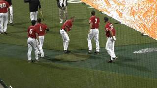 Clemson Baseball vs Davidson Rain Delay Antics [upl. by Nilorac]