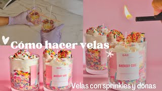 Como hacer velas aromáticas de cera de soja  DIY velas con sprinkles  diy velas artesanales [upl. by Minton985]