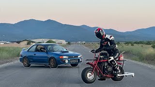 200hp Mini Bike VS 400hp Subaru Rally Car [upl. by Korff]