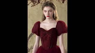 Chic  Beautiful Burgundy Glitter Prom Dresses [upl. by Cantu856]