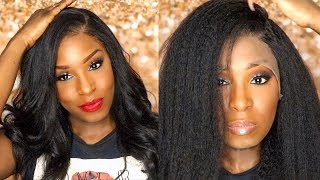 Realistic Glueless Kinky Straight Wig  Affordable OMGHERHAIR [upl. by Ankney185]