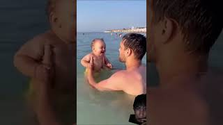 Funny baby on Beach shorts baby beach [upl. by Nnhoj]