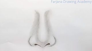 How to draw nose for Beginners EASY WAY TO DRAW A REALISTIC NOSE [upl. by Telrats465]