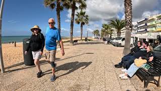 Walking Tour Quarteira Promenade Beach Sea View Quarteira Portugal Algarve Go Pro 12 March 2024 [upl. by Gudrun]