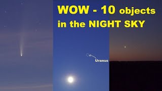 10 interesting objects in the night sky at the same time 6 Planets Comet Galaxy Moon and ISS [upl. by Viviyan]