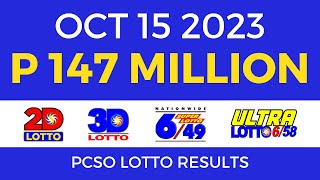 Lotto Result October 15 2023 9pm PCSO [upl. by Sharma]