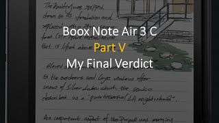 Boox Note Air 3 C Pt 5 Final Verdict [upl. by Danforth]