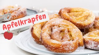 Apfelkrapfen 🍎 wie vom Bäcker  Faschingskrapfen  Apfelberliner [upl. by Riane286]