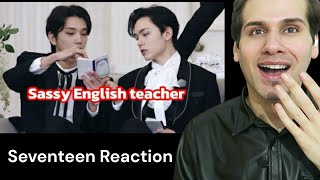 Joshua amp Vernon teaching Seventeen English✨ correcting Seventeen English for 8 mins Reaction [upl. by Ahsienom]