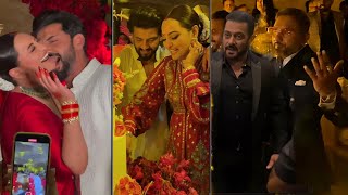 Salman Khan Yo Yo Honey Singh And Other Celebs At Sonakshi Sinha Zaheer Iqbal Wedding Reception [upl. by Smailliw]