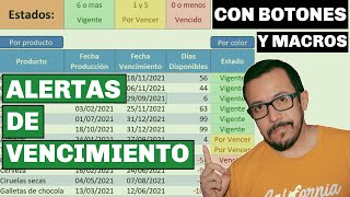 🚦 Como CALCULAR los días de VENCIMIENTO con ALERTAS y BOTONES en Excel 🔆 [upl. by Derraj]