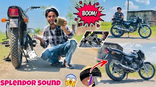 Splendor Modified 🔥  Sound Change 🔊  Remove Air Filter😱  Big MRF Tyre  New Chain Cover [upl. by Nicram]