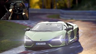 Lamborghini Revuelto at the Nordschleife  Assetto Corsa  Steering Wheel Gameplay [upl. by Yllor]