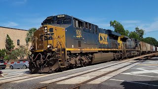 CSX Q45313 Highballs South through Downtown Starke Fl 091321 [upl. by Peggi268]