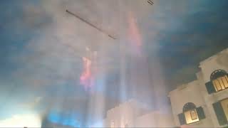 Planet Hollywood Las Vegas Miracle Mile Shops Rainstorm Show Side View 08012024 [upl. by Berny]