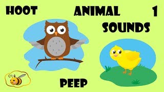 Animal sounds cartoon for kids toddlers children to learn First words flash cards [upl. by Akinet955]