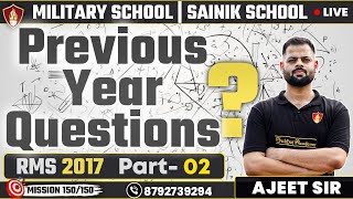 Previous Year Questions 2017  RMS Classes  Military School Entrance Exam Class 6  Sainik School [upl. by Burton836]