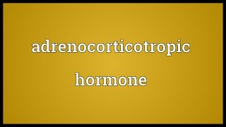 Adrenocorticotropic hormone Meaning [upl. by Llebanna]