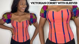 VICTORIAN CORSET WITH SLEEVES  Tutorial Video [upl. by Boeke]