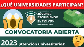 ¿Qué Universidades Participan Convocatoria de la Beca Jóvenes Escribiendo el Futuro 2023I MARZO [upl. by Jahdai]