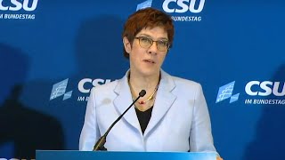 CSUKlausur Statements von Alexander Dobrindt und Annegret KrampKarrenbauer [upl. by Avon]