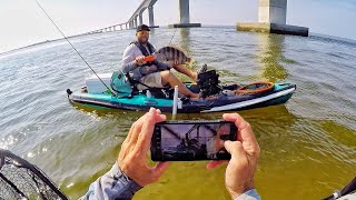 Fishing the Oregon Inlet Bridge Kayak Fishing the Outer Banks of NC [upl. by Enyamrahs]