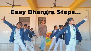 Slow Easy Bhangra Steps 🕺💃Lets Dance School Time Practice dance bhangra ytshorts beginners [upl. by Deer]