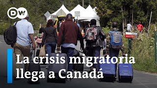 Unos 40000 migrantes cruzaron a Canadá desde la frontera con Nueva York en 2022 un nuevo récord [upl. by Talbot]