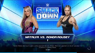 WWE 2K22 Natalya Vs Ronda Rousey 2 out of 3 Falls Match [upl. by Harrod]