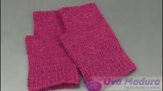 🧶MITONES o GUANTES sin DEDOS a CROCHET EL TUTORIAL en Uva Madura Crochet [upl. by Dirtsa]